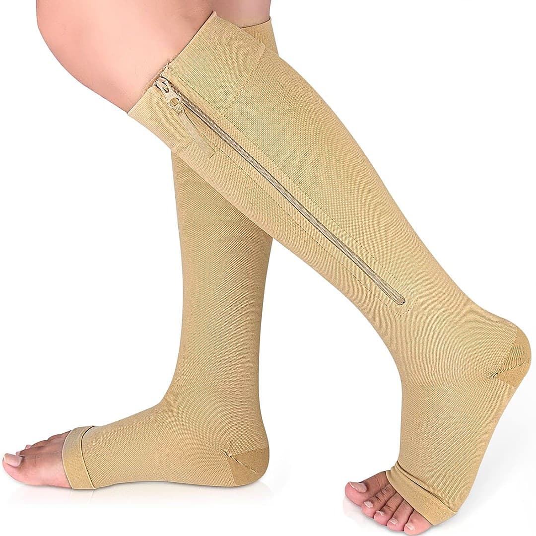 Chaussettes de compression à fermeture éclair