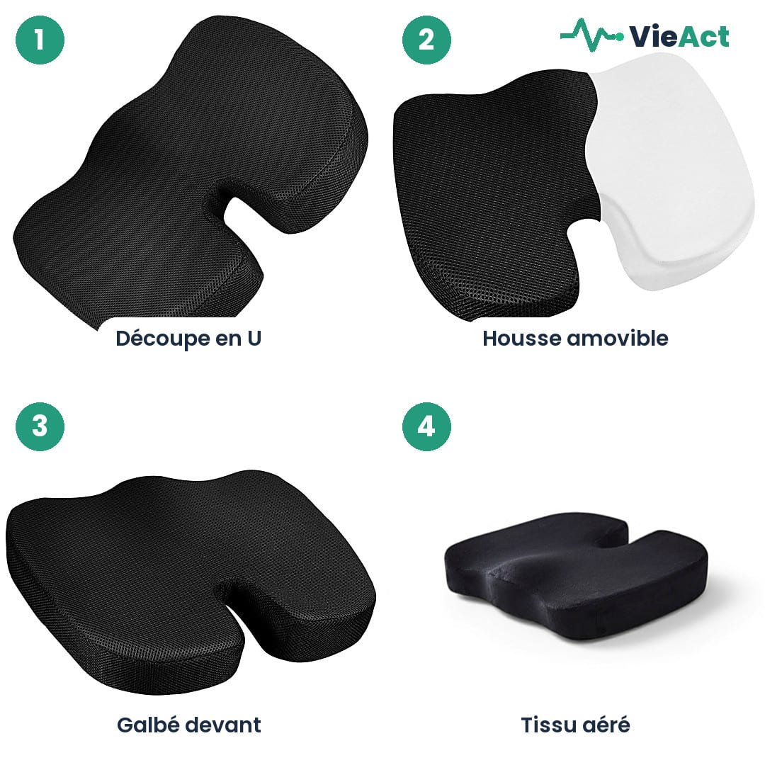 Coussin d'assise coccyx à mémoire de forme, photo 5