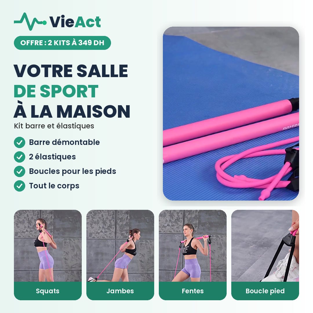 Kit barre et élastiques de musculation, photo 1