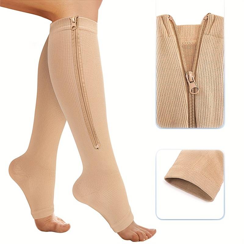 Chaussettes de compression à fermeture éclair