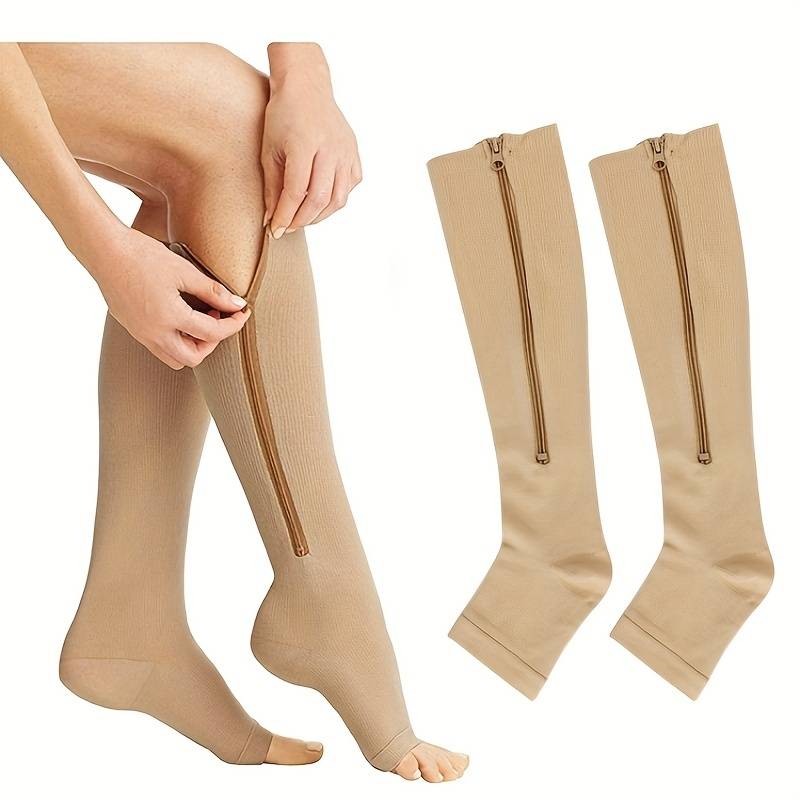 Chaussettes de compression à fermeture éclair