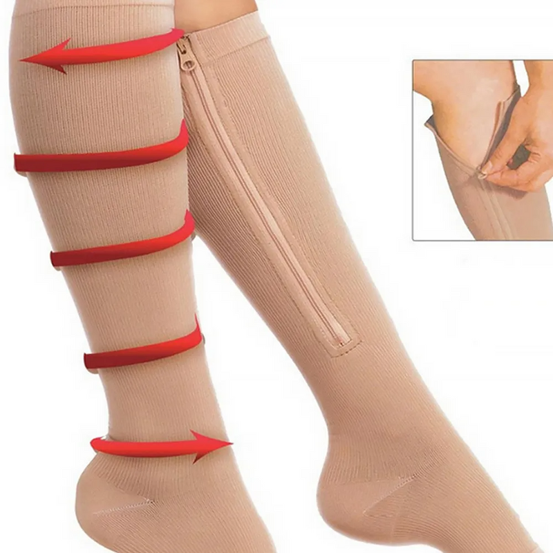 Chaussettes de compression à fermeture éclair